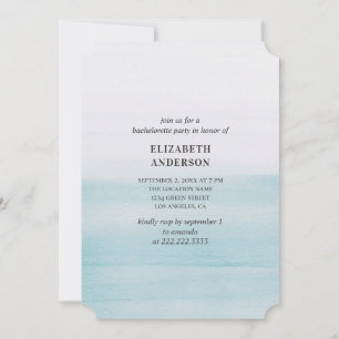 Watercolor blue bachelorette party. Nautical Invitation