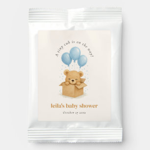Watercolor Blue Balloon Bear Boy Baby Shower Lemonade Drink Mix