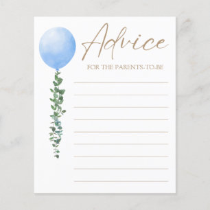 Watercolor Blue Balloon Boy Baby Shower