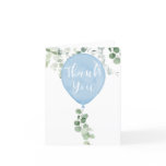 Watercolor blue balloon eucalyptus greenery thank you card Watercolor blue balloon eucalyptus greenery thank you card