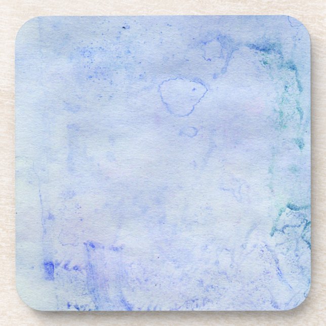 Watercolor Blue Beverage Coaster (Front)
