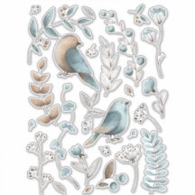 Watercolor blue bird clip art