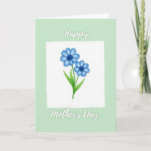 Watercolor Blue Bloom Art Card (Front)