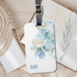 Watercolor Blue Botanical Hydrangea Monogram Luggage Tag<br><div class="desc">A beautiful blue watercolor hydrangea design makes these botanical luggage tags stylish and chic. Add your own monogram using the personalization feature.</div>