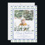 Watercolor Blue Bow Bells Vintage Christmas Photo Holiday Card<br><div class="desc">Watercolor Blue Bow Bells Vintage Christmas Photo Holiday Card. This beautiful Christmas Photo Card features watercolor blue bows, golden jingle bells and blue frame for one photo. It is perfect if you are looking for classic, southern, grandmillenial Christmas photo card. Message me for any need adjustments or matching items :)...</div>