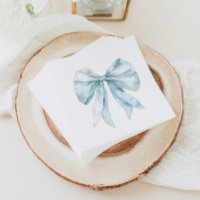 Watercolor blue bow minimalist Toile Baby shower