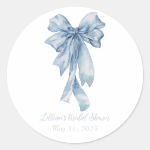 Watercolor Blue Bow Stickers