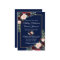 Watercolor Blue Burgundy Floral Gold Wedding