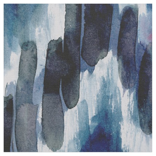 Watercolor Blue Chevron Ikat Fabric