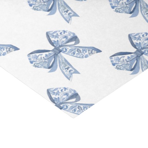 Watercolor Blue Chinoiserie Bows Tissue Paper