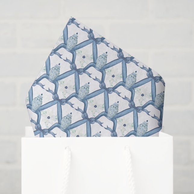 Watercolor Blue Chinoiserie Ginger Jars Tissue Paper (Gift Bag)