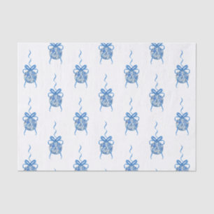 Watercolor Blue Chinoiserie Ornaments Christmas Tissue Paper