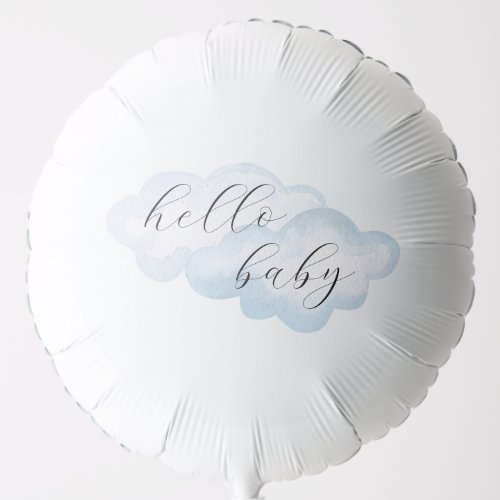 Watercolor Blue Cloud Baby Shower Balloon