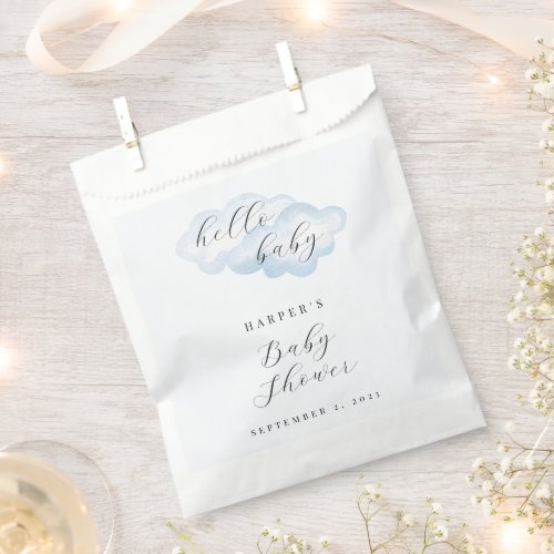 Watercolor Blue Cloud Baby Shower  Favor Bag