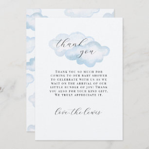 Watercolor Blue Cloud Baby Shower thank you cards