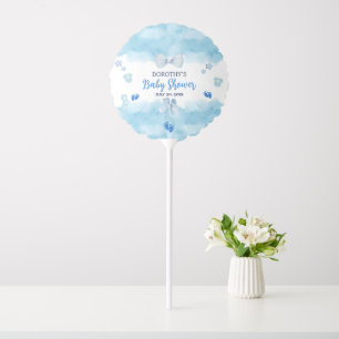 Watercolor blue cloud pastel brush Baby Boy Shower Balloon