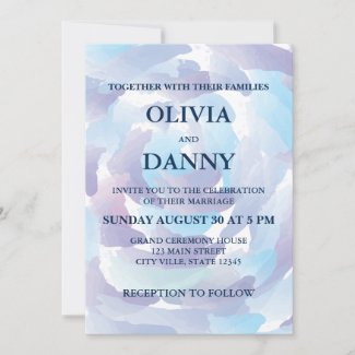 Watercolor Blue Clouds Sky Wedding