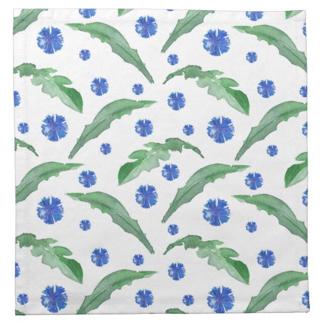 Watercolor Blue cornflowers Cloth Napkin (Front)