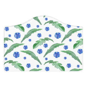 Watercolor Blue cornflowers Door Sign