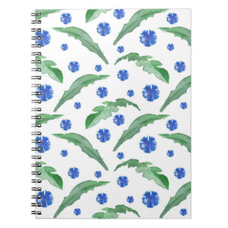 Watercolor Blue cornflowers Notebook