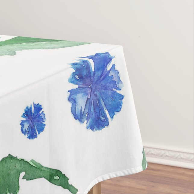 Watercolor Blue cornflowers Tablecloth (In Situ)
