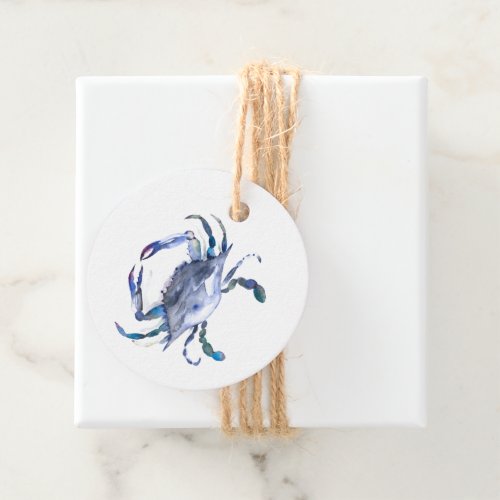 Watercolor Blue Crab Favor Tags