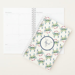 Watercolor Blue Crab Planner