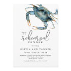 Watercolor Blue Crab Seafood Rehearsal Dinner