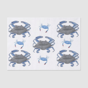 Watercolor Blue Crabs Tissue Paper