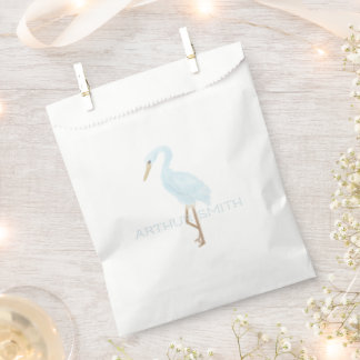 Watercolor Blue Crane Favor Bag