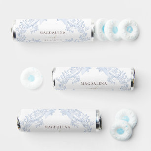  watercolor blue crest wedding breath savers® mints