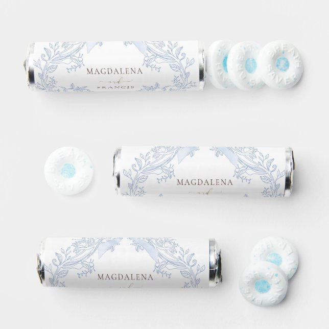  watercolor blue crest wedding breath savers® mints (Assorted)