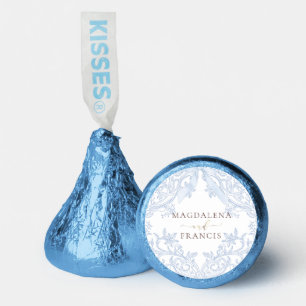  watercolor blue crest wedding hershey®'s kisses®