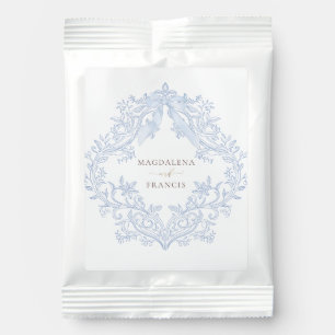  watercolor blue crest wedding hot chocolate drink mix
