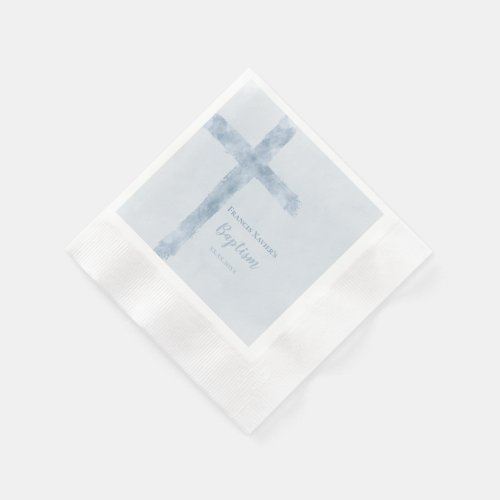 watercolor blue cross Baptism 