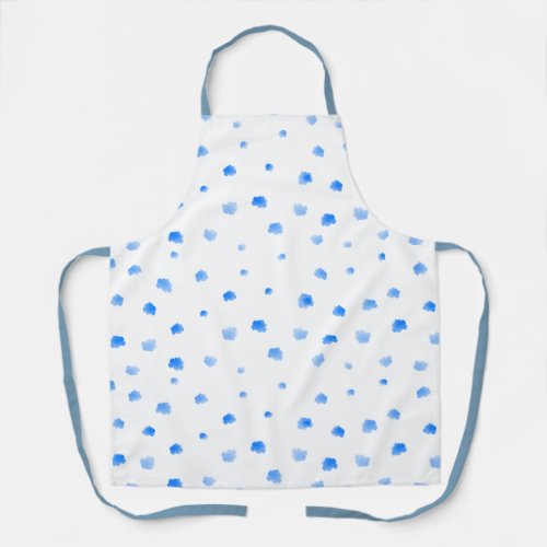 Watercolor Blue Dots Apron