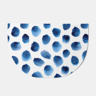 Watercolor Blue Dots: Hand Painted Seamless Doormat
