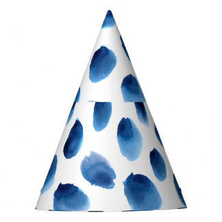 Watercolor Blue Dots: Hand Painted Seamless Party Hat