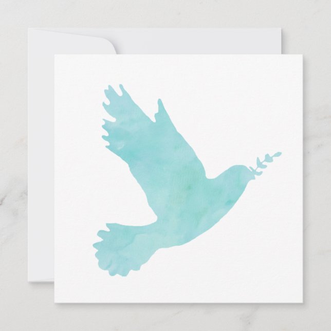 Watercolor Blue Dove Card (Front)