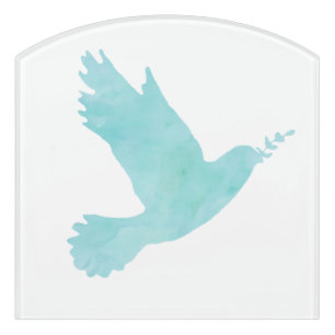Watercolor Blue Dove Door Sign