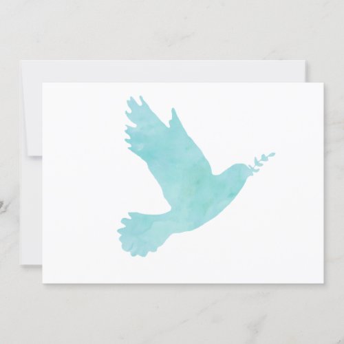 Watercolor Blue Dove Invitation