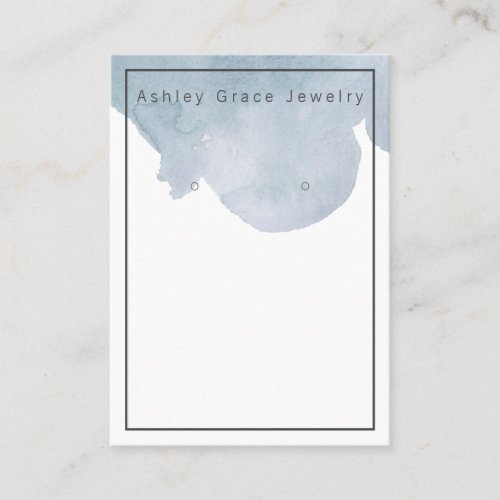 Watercolor Blue Earring Display Card