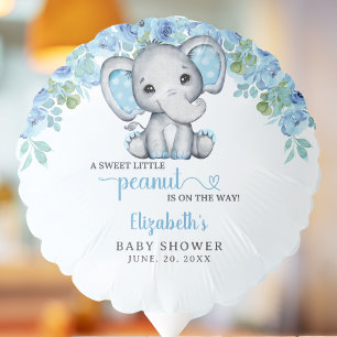Watercolor Blue Elephant Baby shower Boy Balloon
