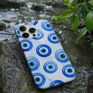 Watercolor Blue Evil Eye Phone Case