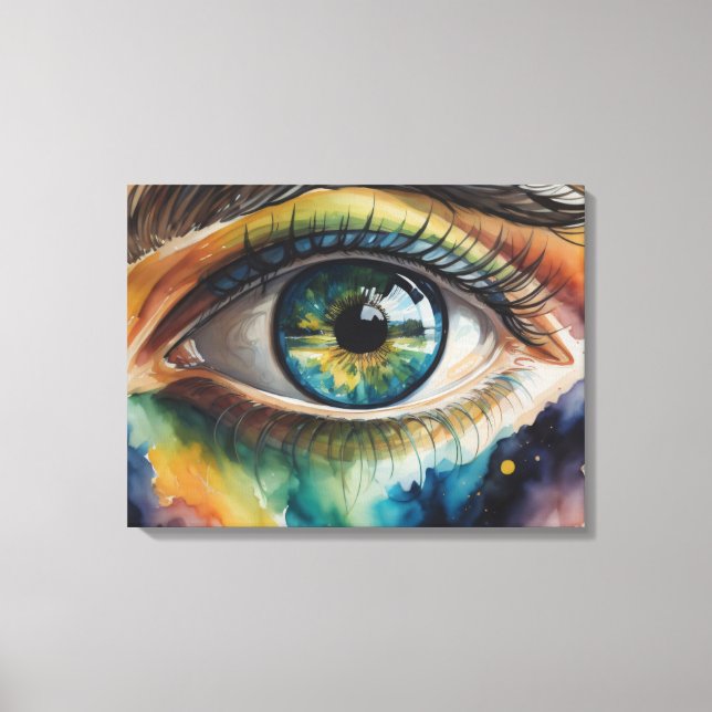 watercolor blue eye canvas print (Front)