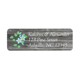 Watercolor Blue Floral Country Themed Label