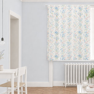 Watercolor Blue Floral Curtain