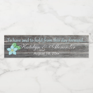 Watercolor Blue Floral Have and Hold Country Theme Water Bottle Label