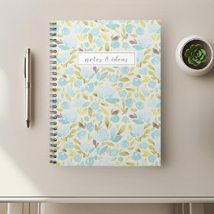 Watercolor Blue Floral Notebook