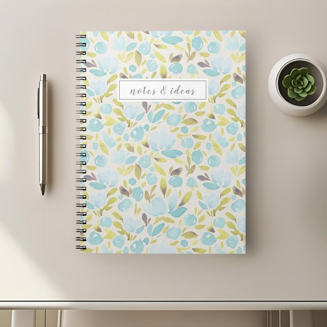 Watercolor Blue Floral Notebook (Creator Uploaded)